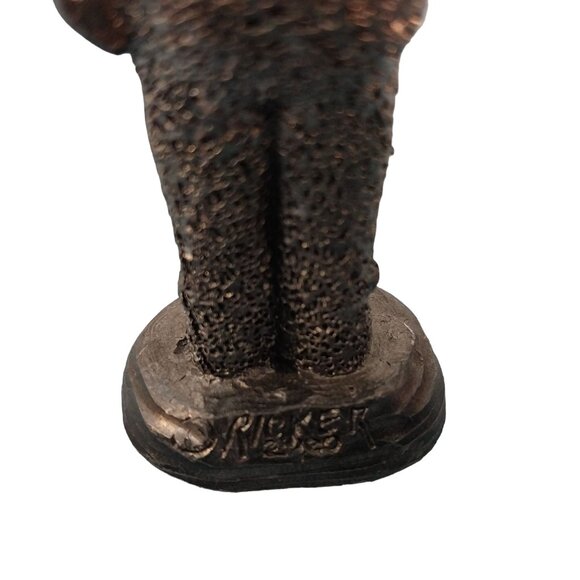 Michael Ricker Signed Pewter Little boy Sheriff Costume With Teddy Bear Statue - Picture 3 of 5